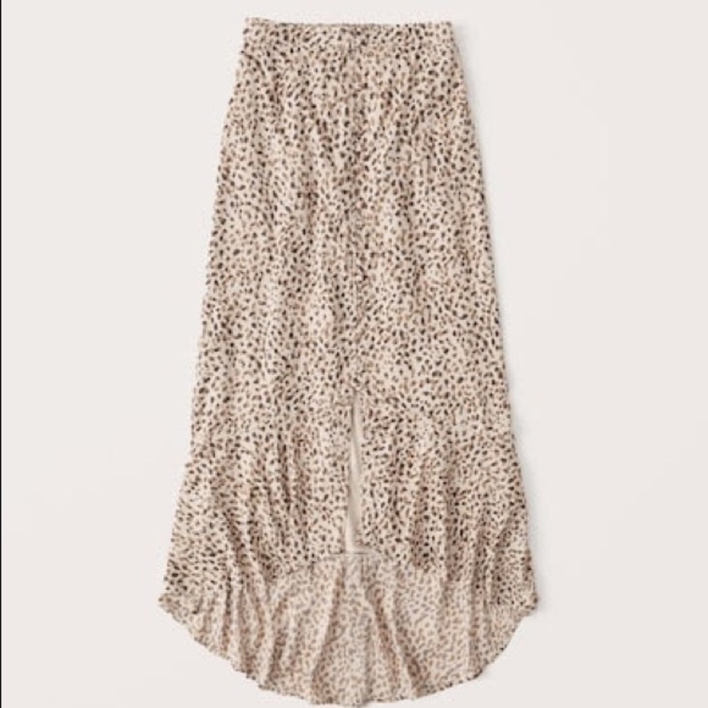 Button-Through Ruffle Midi Skirt - Abercrombie